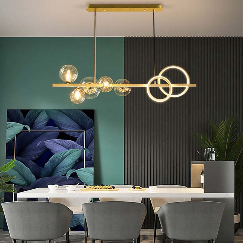 Valentina Vintage LED Hanglampen Zwart Gouden Glas Metaal Woonkamer