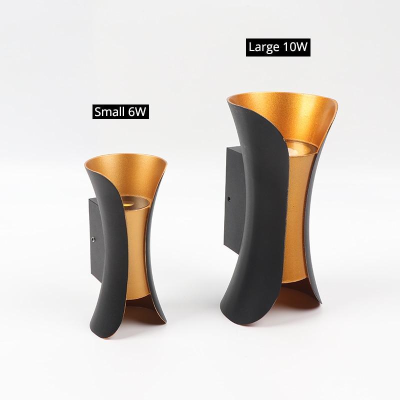 Orr Moderne Design LED Wandlamp Zwart Gouden Metaal Buiten Tuin