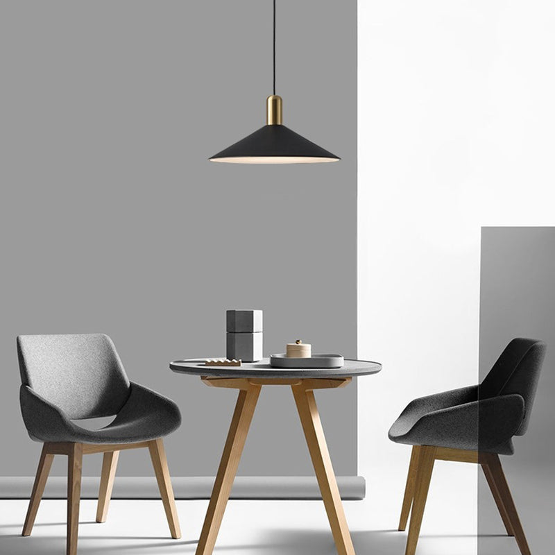 Carins Kegelvormig Design LED Hanglampen Zwart Wit Goud Metaal Eetkamer