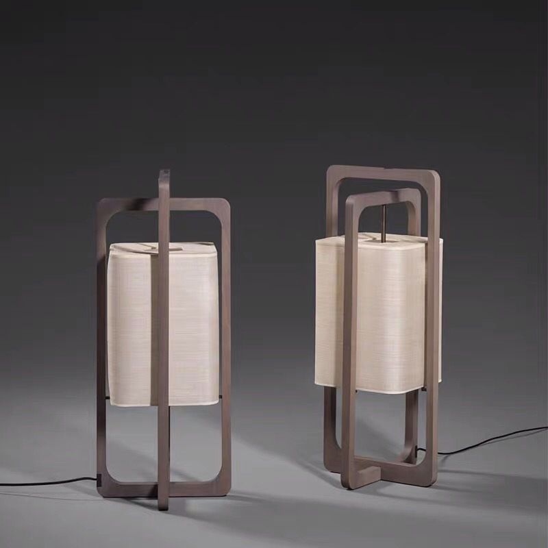 Ozawa Retro Rechthoekige Vloerlamp Hout/Stof Eetkamer/Woonkamer/Kelder/Hal