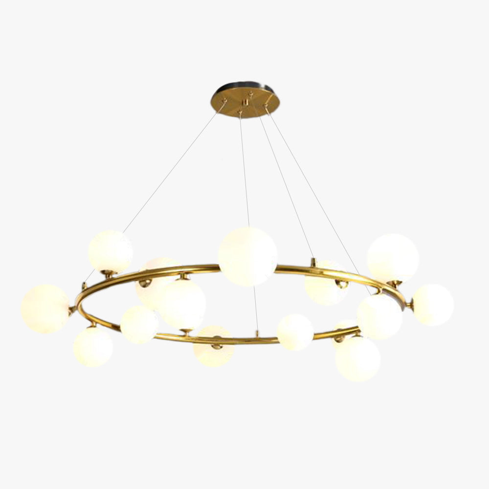 Valentina Moderne Design LED Glazen Bol Ring Kroonluchter Goud/Zwart Woonkamer/Slaapkamer