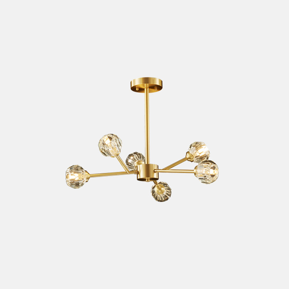Valentina Moderne Design LED Hanglamp Geblazen Metaal/Kristal Goud Slaap/Eetkamer