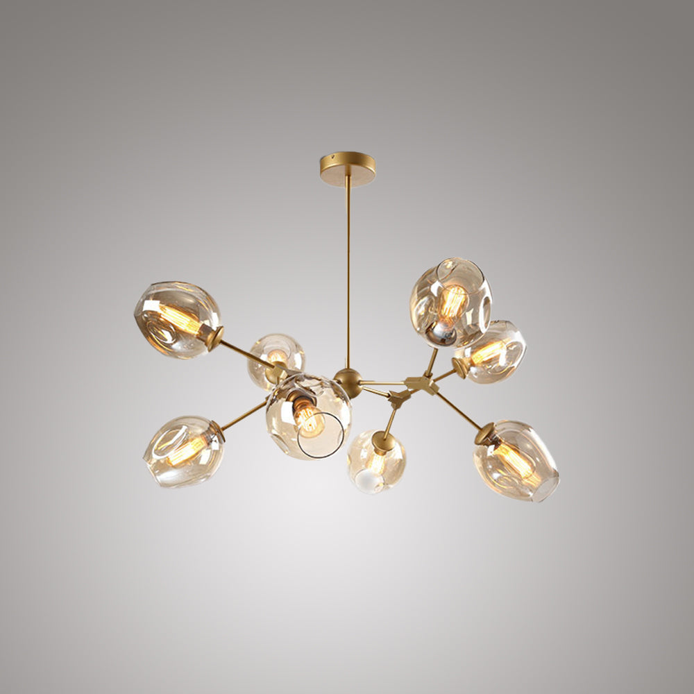 Valentina Moderne Bubbel LED Hanglamp Metaal/Glas Zwart/Goud Woonkamer/Slaapkamer
