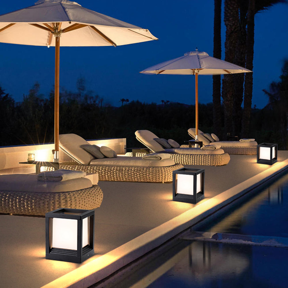 Orr Moderne LED Vierkant Buitenlamp Zonne Metaal/Acryl Zwart Tuin/Stoeprand/Balkon
