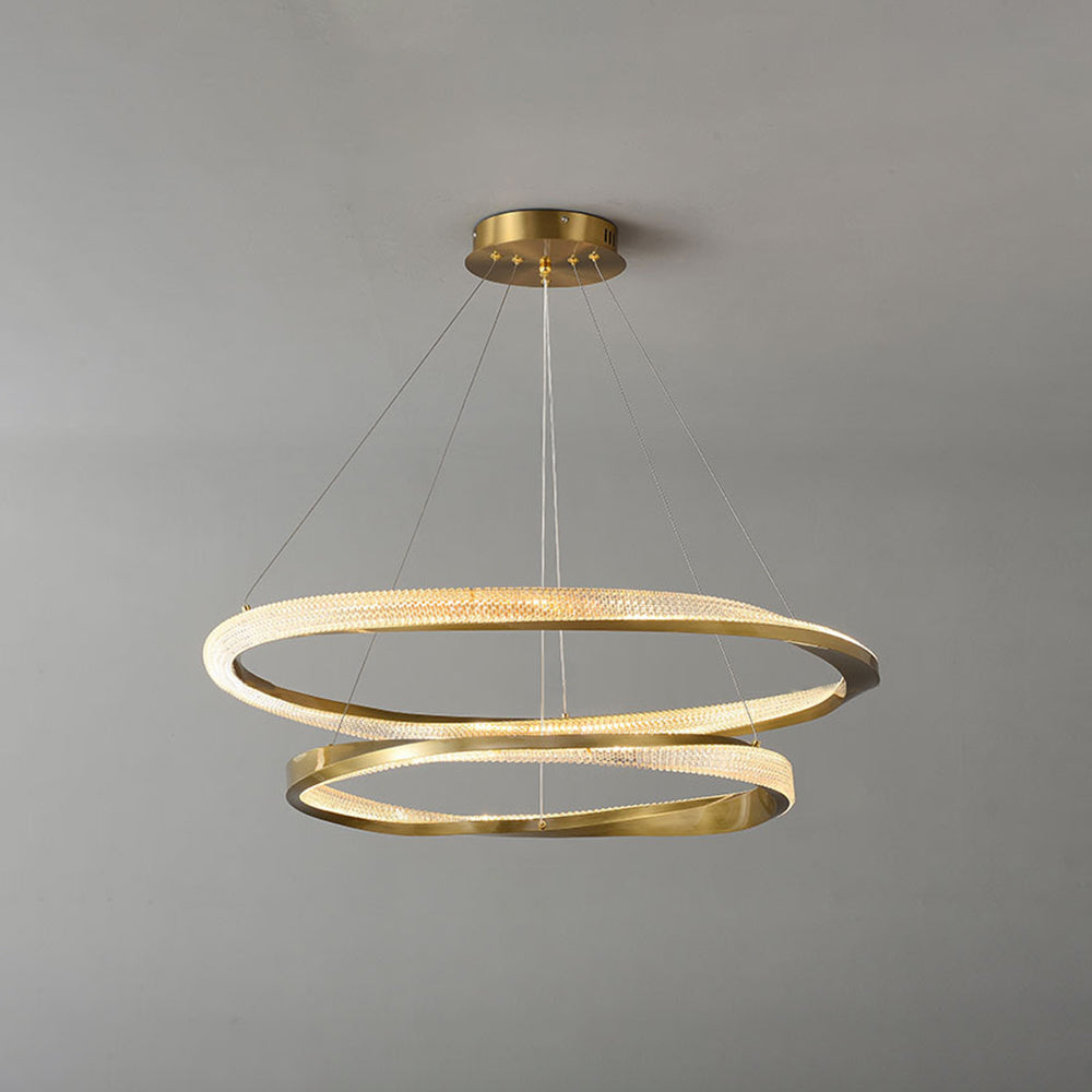 Arisha Minimalist Ring Spiral Shape Metal Pendant Light,Gold