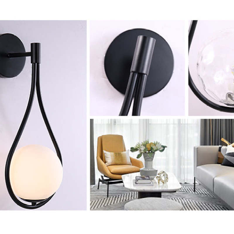 Valentina Nordic Creative Minimalistische Waterdruppel Glazen Wandlamp Metaal/Glas Goud Eet/Slaap/Woonkamer