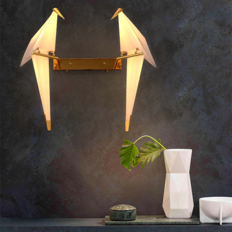Clifford Art-Deco Vogel LED Wandlamp Wit Metaal/Acryl Slaapkamer