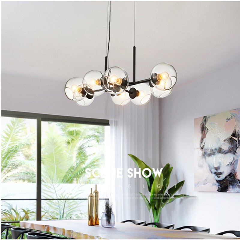 Valentina Ronde LED Hanglampen Zwart Goud Metaal Glas Woonkamer