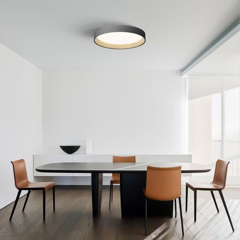Quinn Ronde LED Plafondlampen Zwart Wit Acryl Metaal Eetkamer Slaapkamer