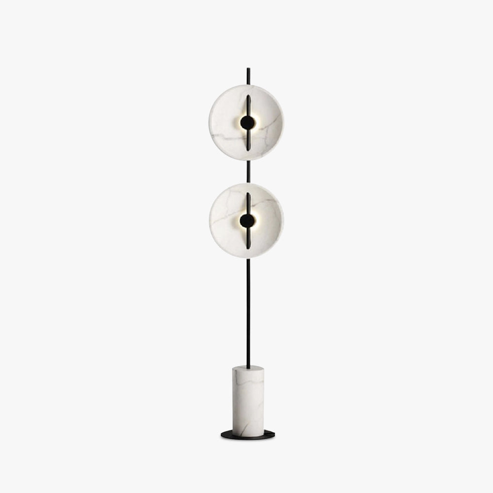 Salgado Vloerlamp, 2 Koppen, Marmer & Metaal