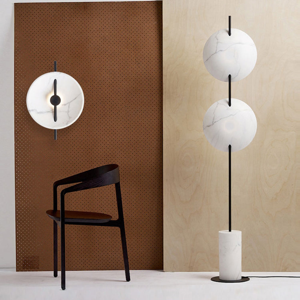Salgado Vloerlamp, 2 Koppen, Marmer & Metaal