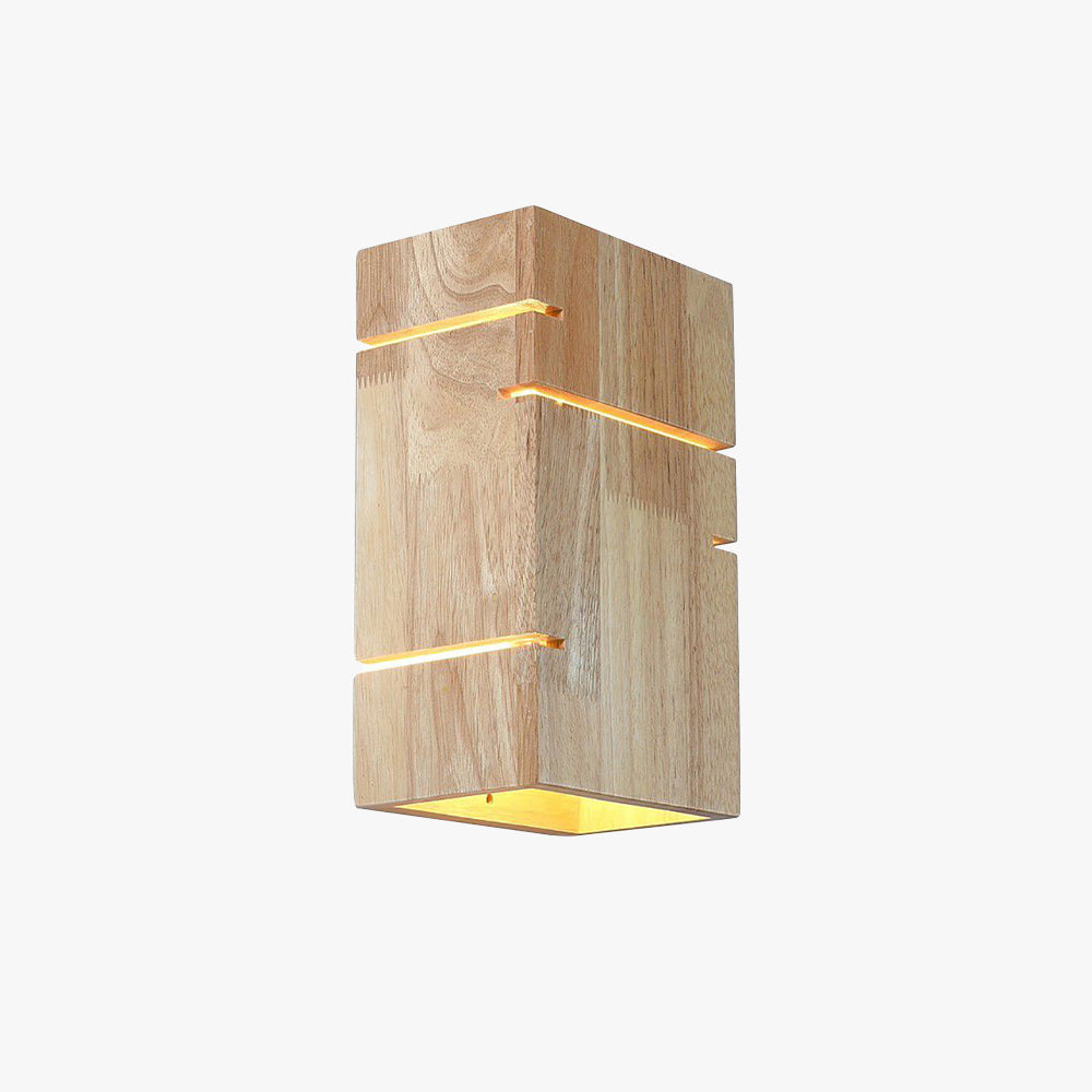 Ozawa Rechthoekig Modern Design LED Wandlamp Massief Hout Slaapkamer