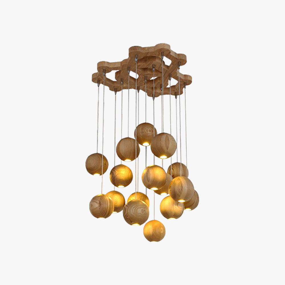 Ozawa Moderne Design Globe LED Hanglamp Hout Woonkamer Keuken