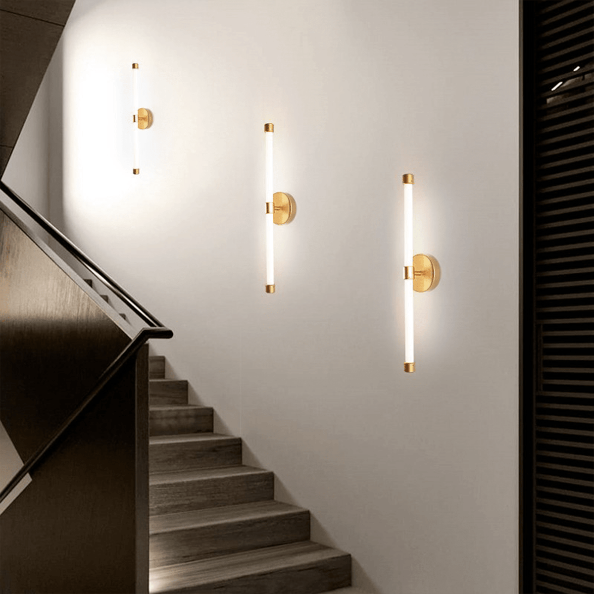 Voske verticale buis minimalistische messing wandlamp