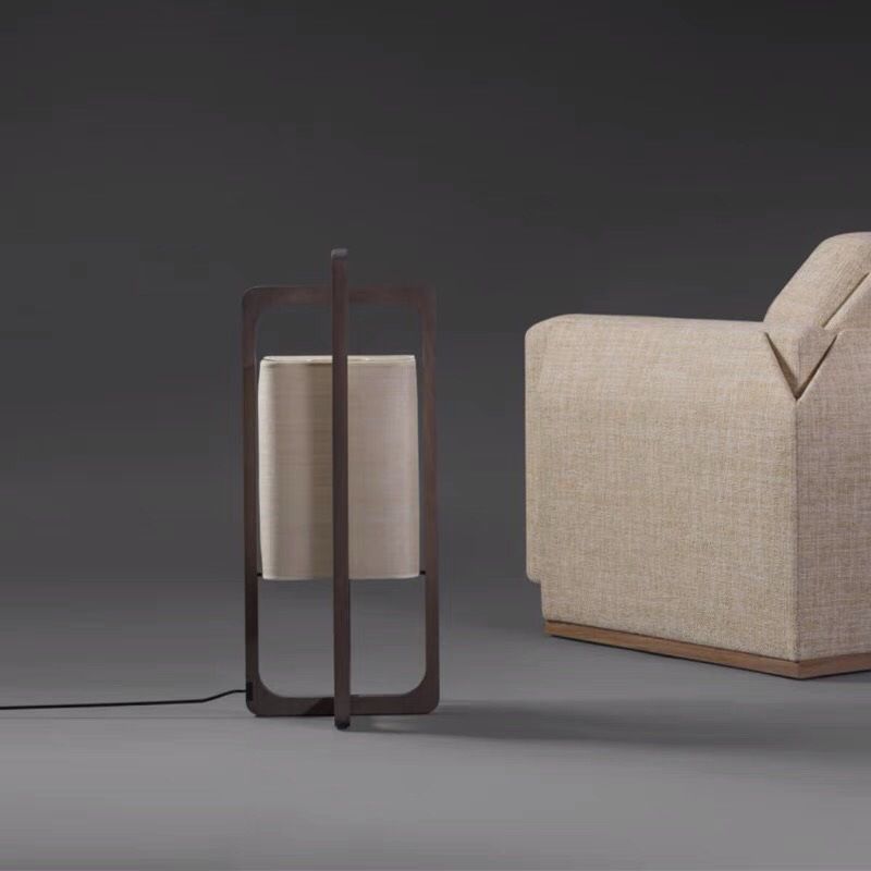 Ozawa Retro Rechthoekige Vloerlamp Hout/Stof Eetkamer/Woonkamer/Kelder/Hal