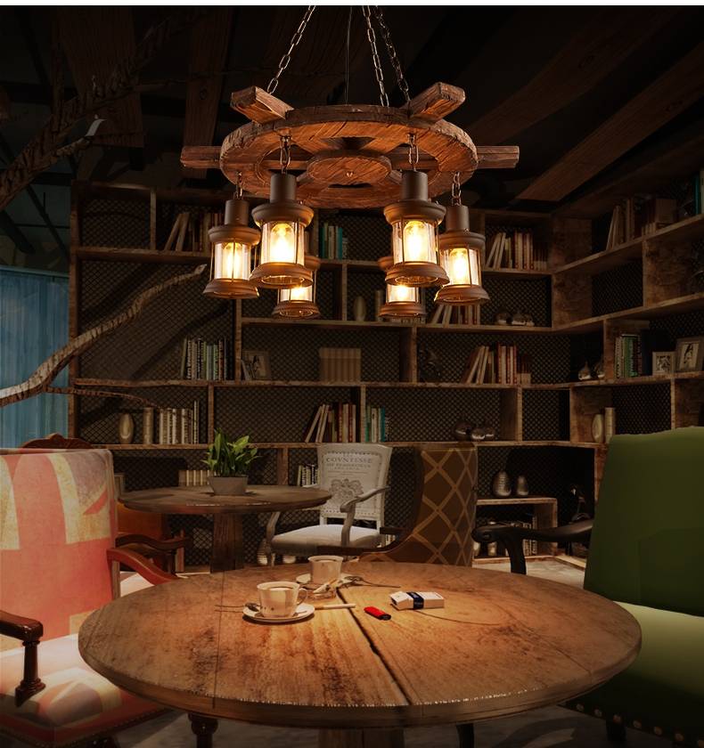 Austin Industriële Piraten LED Hanglamp Hout/Metaal Woonkamer/Bar/Restaurant