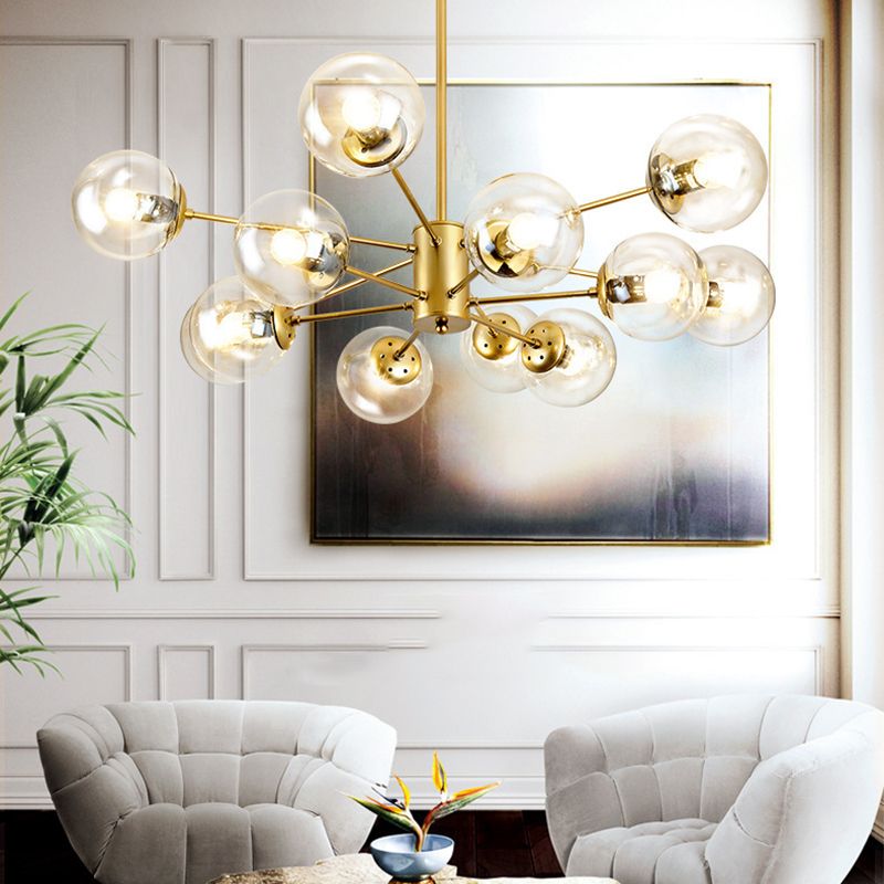 Valentina Nordic Bollen LED Hanglamp Zwart Goud Woonkamer Eettafel