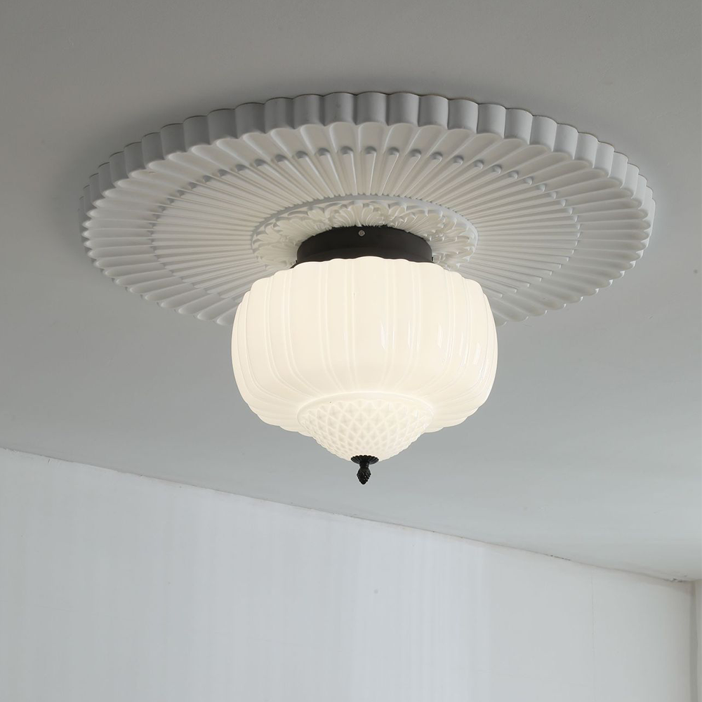 Nielsen Moderne Inbouwmontage Plafondlamp Metaal Glas Slaapkamer