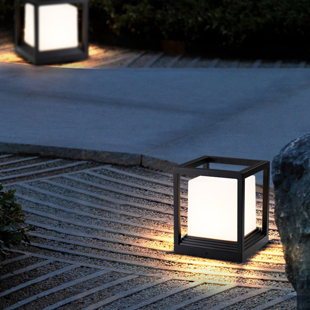 Orr Moderne LED Vierkant Buitenlamp Zonne Metaal/Acryl Zwart Tuin/Stoeprand/Balkon