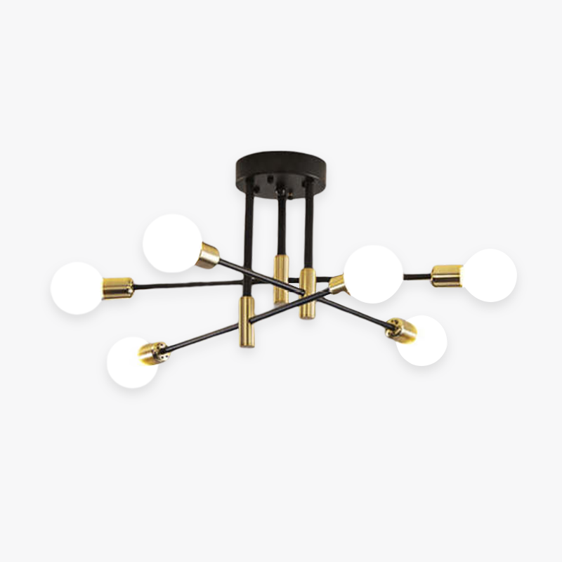 Valentina Moderne LED Plafondlamp Metaal/Glas Zwart/Goud Slaap/Woon/Eetkamer