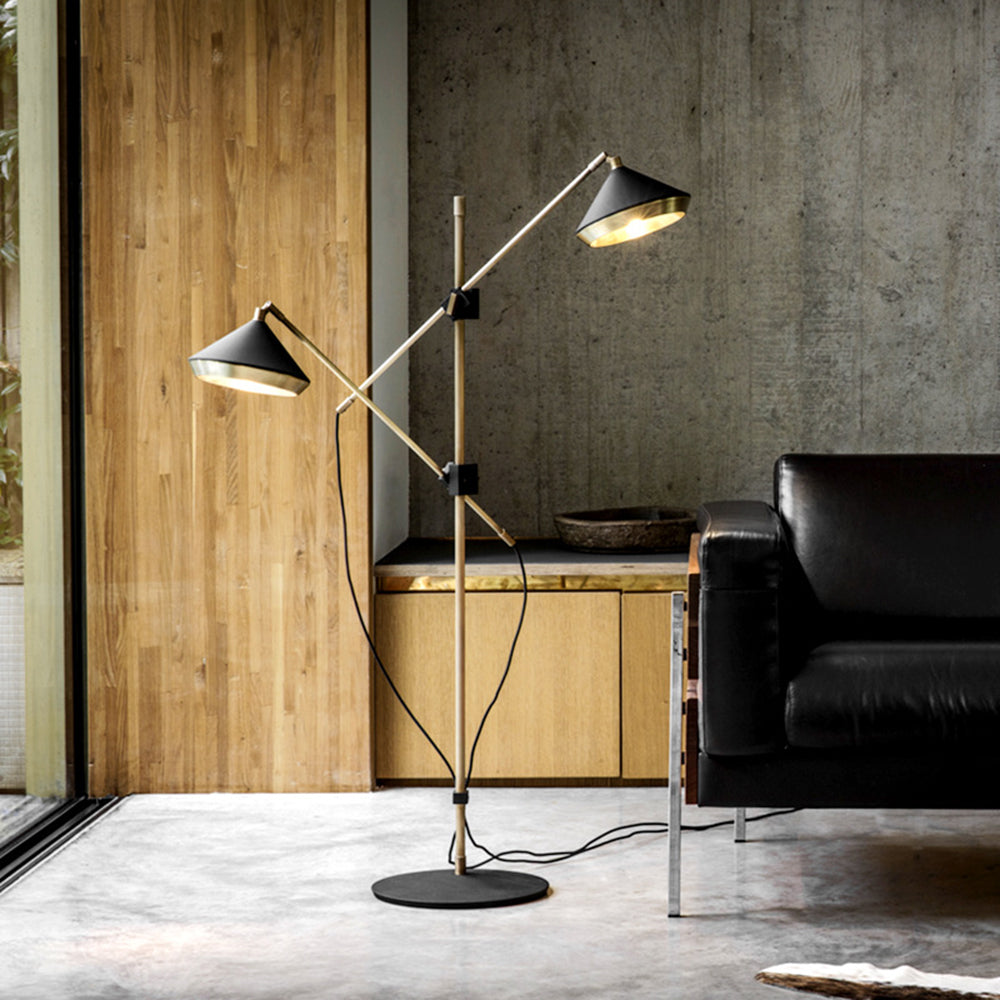Carins Vintage Kleine LED Vloerlampen Zwart Metaal Slaapkamer