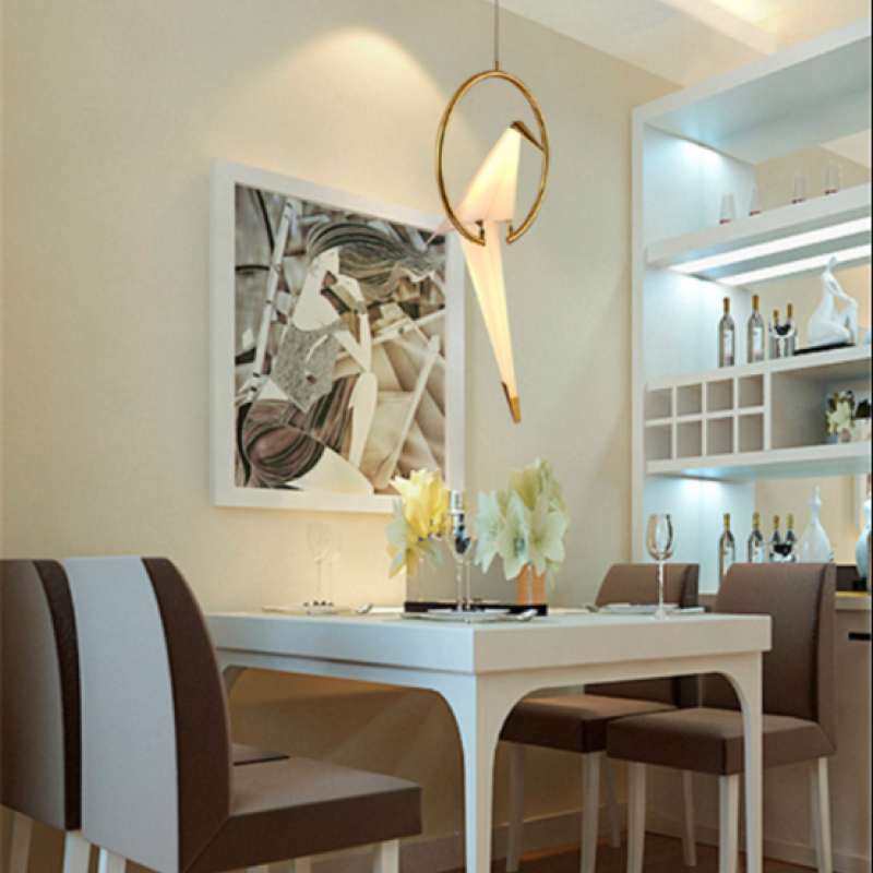 Clifford Design LED Duizend Kraanvogels Hanglampen Gouden Metaal Slaapkamer