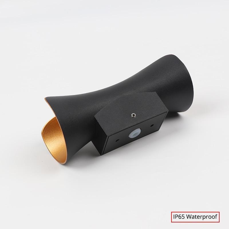 Orr Moderne Design LED Wandlamp Zwart Gouden Metaal Buiten Tuin