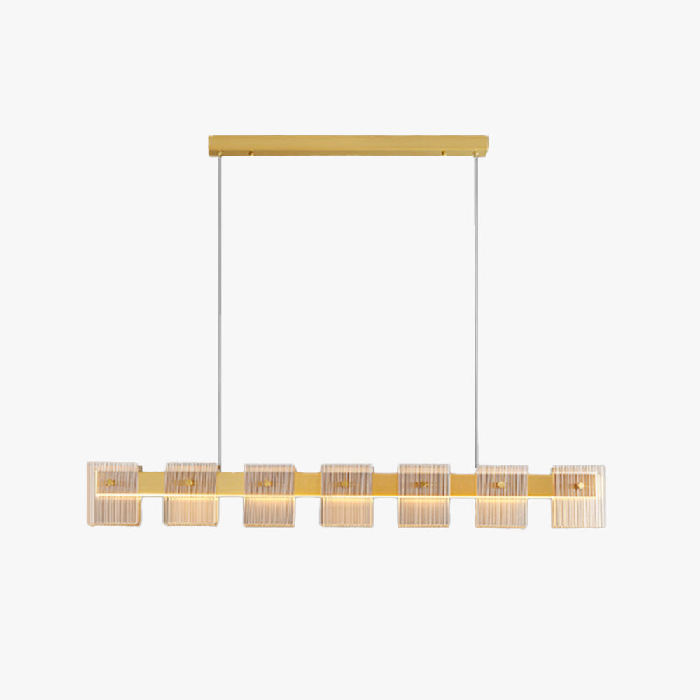 Evette Moderne Minimalistische Rechthoekige Hanglamp Metaal/Glas Goud Slaap/Eetkamer