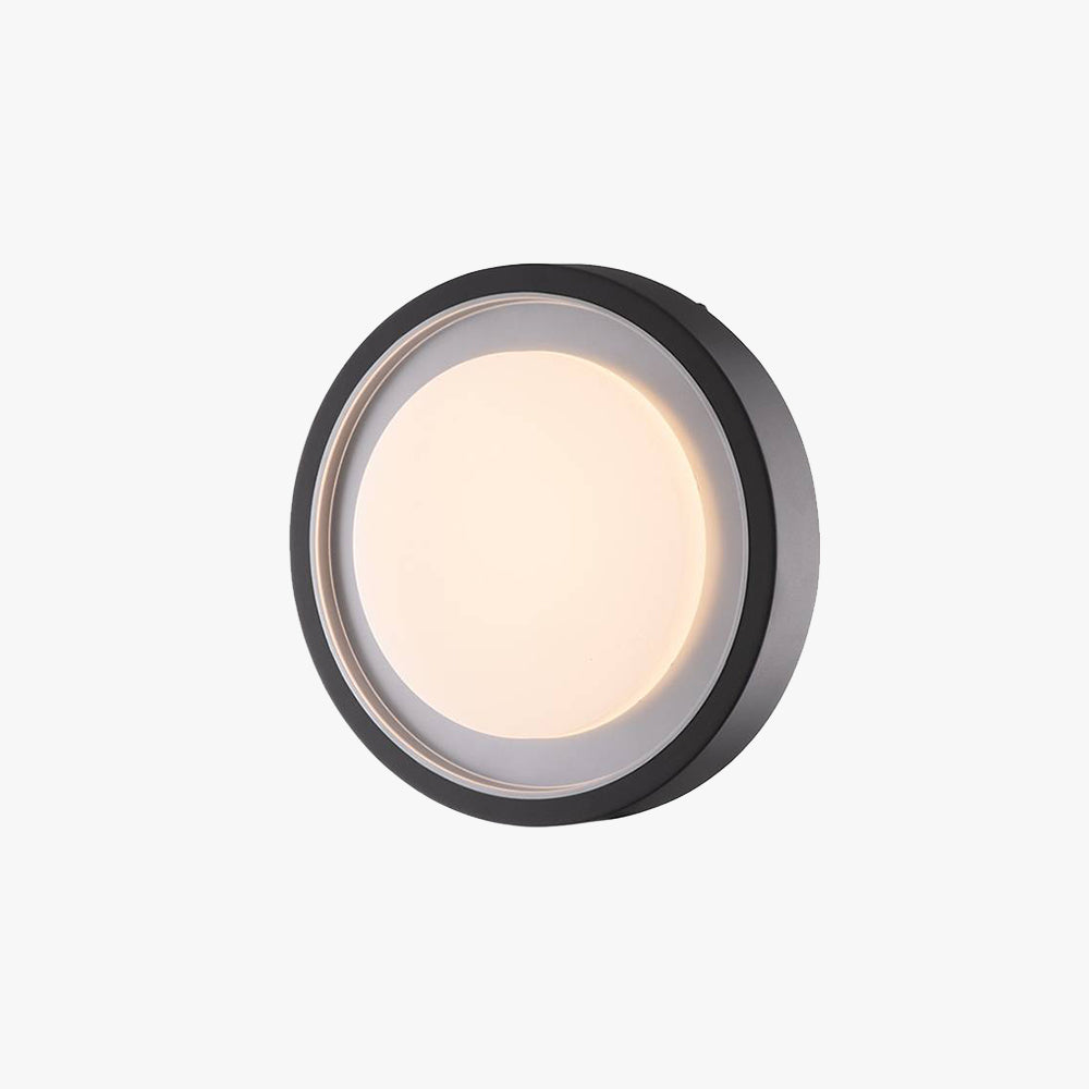 Orr Moderne LED Ronde Buitenlamp Zonne Metaal/Acryl Zwart Tuin/Stoeprand/Balkon