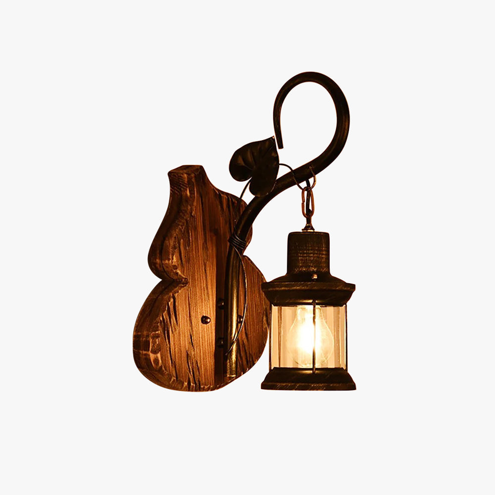 Austin Cucurbits/Kaars Vintage Wandlamp, Hout/Metaal, Woonk/Eetk/ Slaapkamer