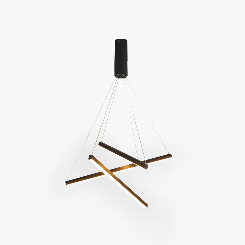 Edge Moderne Minimalistische Lineaire Hanglamp Zwart Metaal Woonkamer