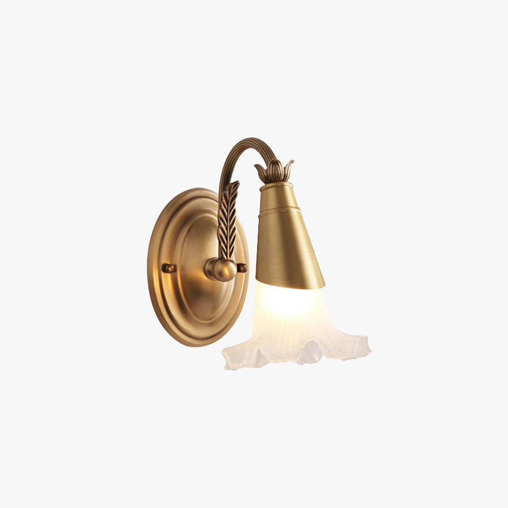 Félicie Retro Bloem Wandlamp Goud Metaal/Glas Woonkamer Slaapkamer
