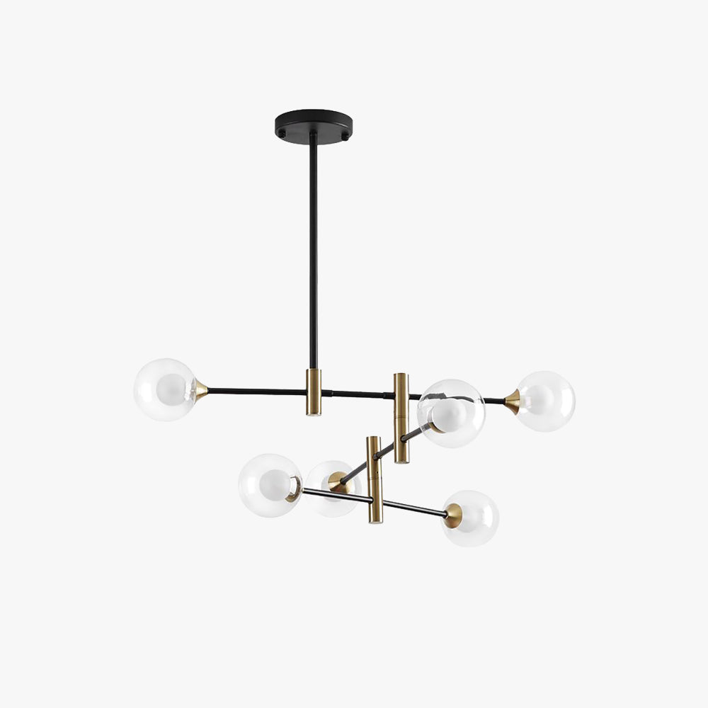 Valentina Moderne Design LED Nordic Bolvormige Kroonluchter Metaal/Glas Zwart/Goud Woon/Slaapkamer