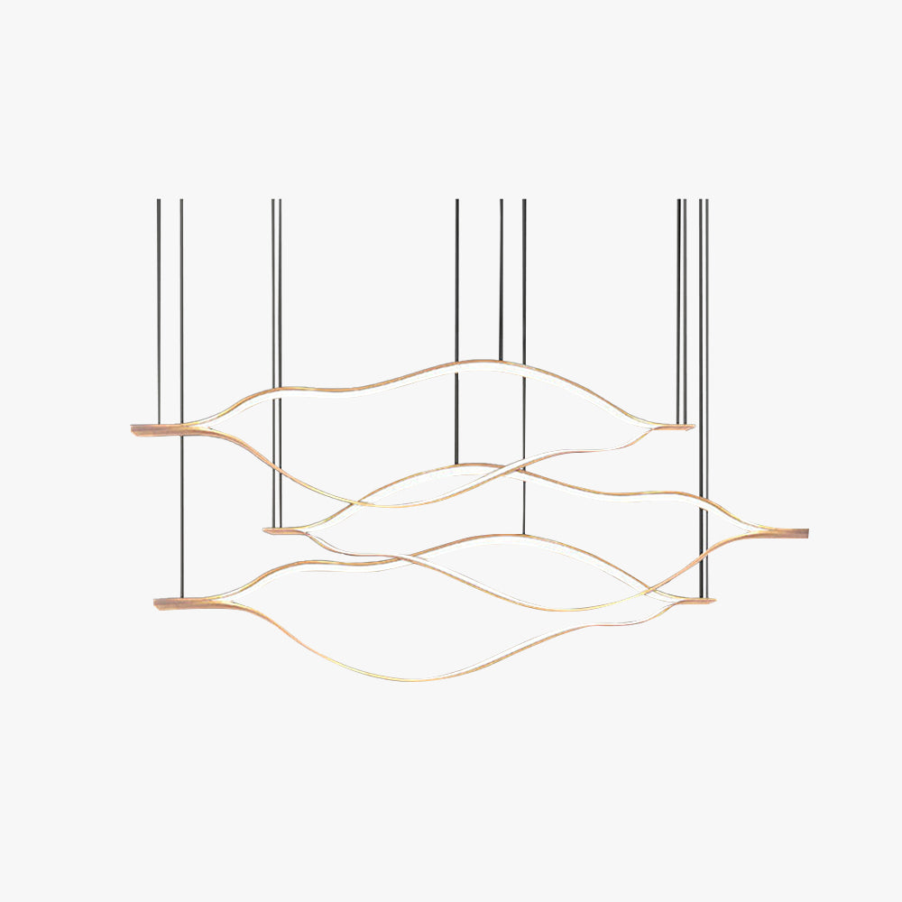 Edge Moderne Wave LED Hanglamp Goud Metaal Slaapkamer