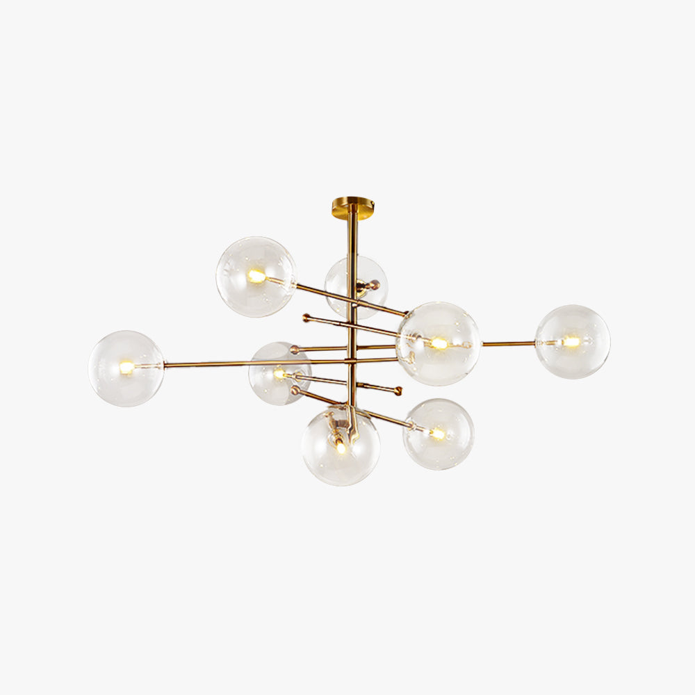 Valentina Retro Ronde LED Hanglamp Zwart Gouden Metaal Glas Slaapkamer
