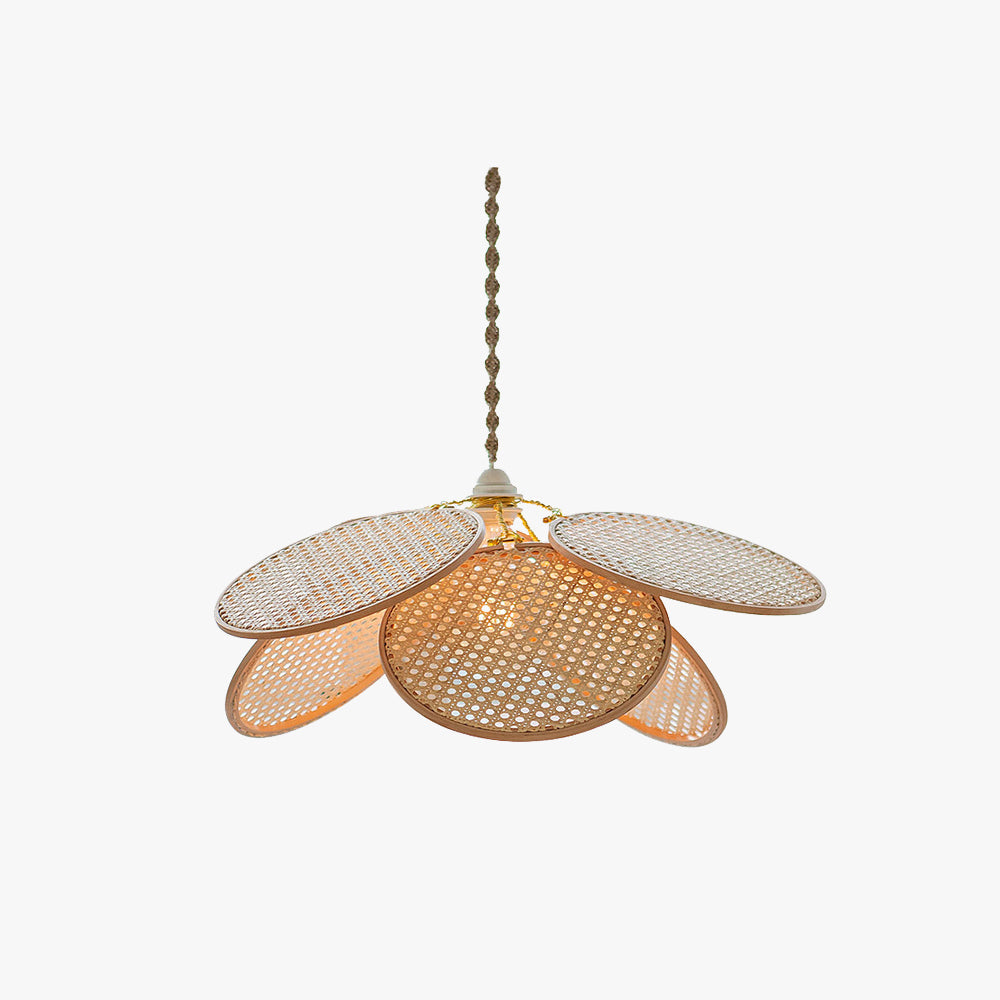 Ritta Franse Landelijke Rotan Weef Hanglamp Hout Slaapkamer
