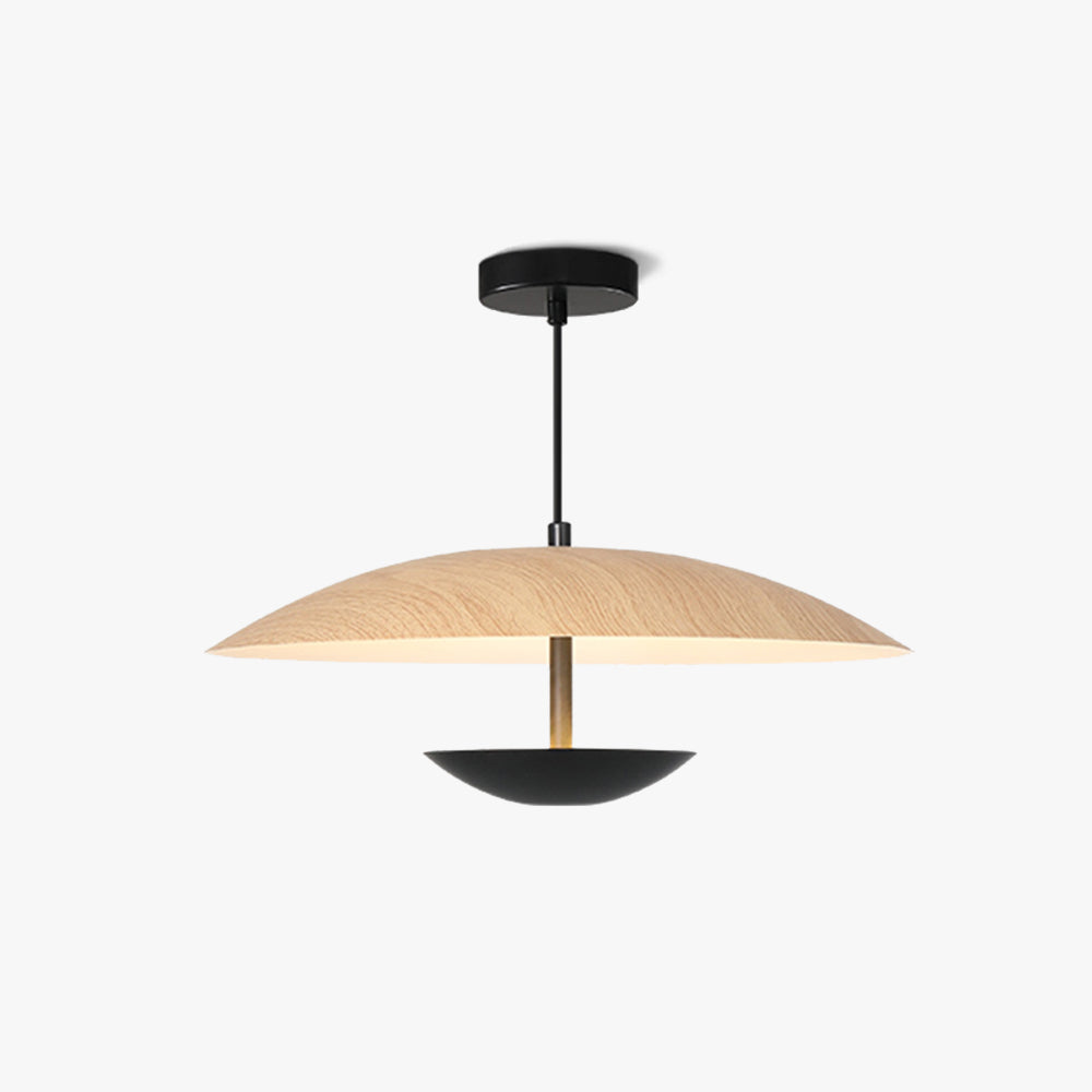 Carins Moderne Frisbee LED Hanglamp Metaal Hout/Bruin Slaap/Woon/Eetkamer