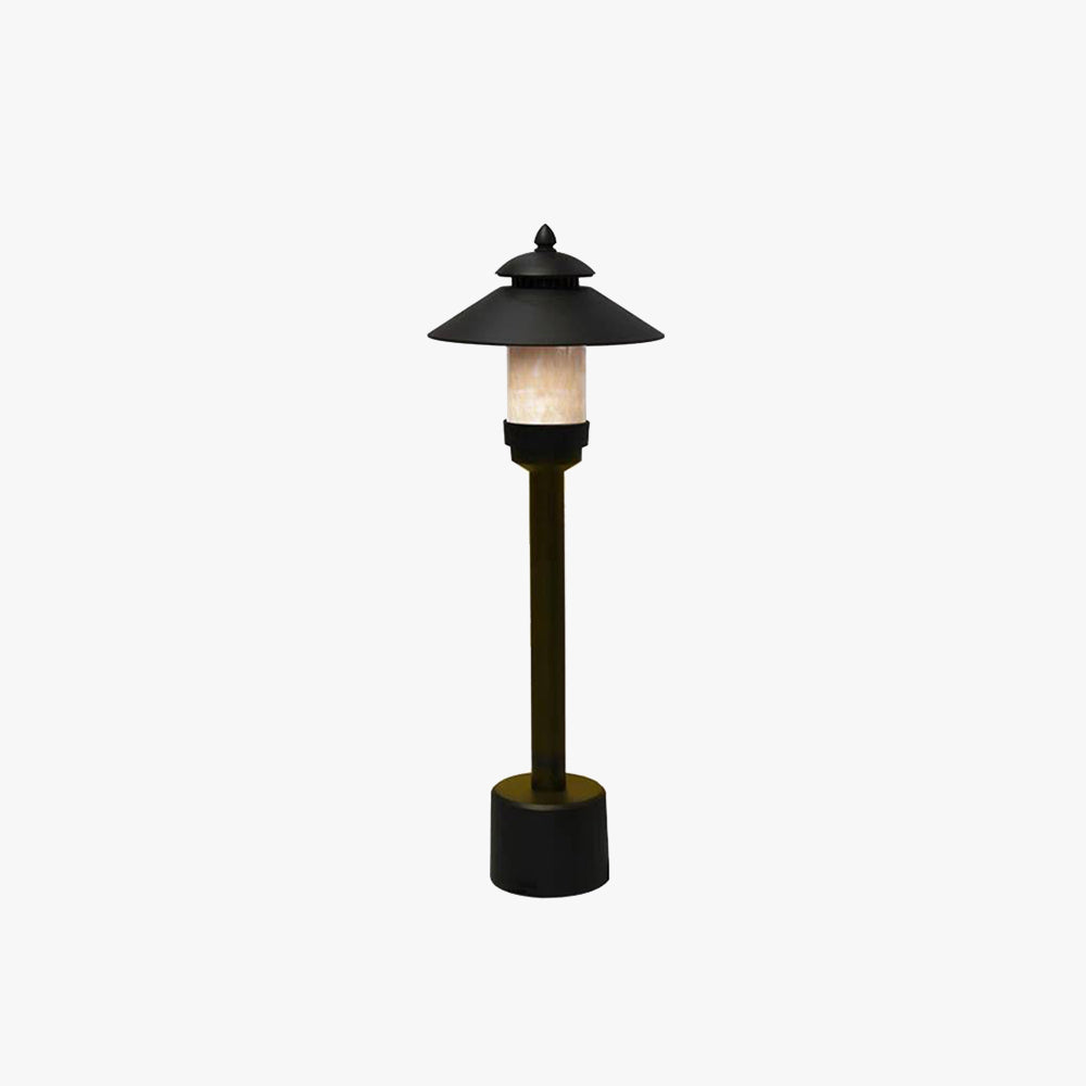 Carins Moderne Staand LED Buitenlamp Zwart Metaal/Marmer Voordeur