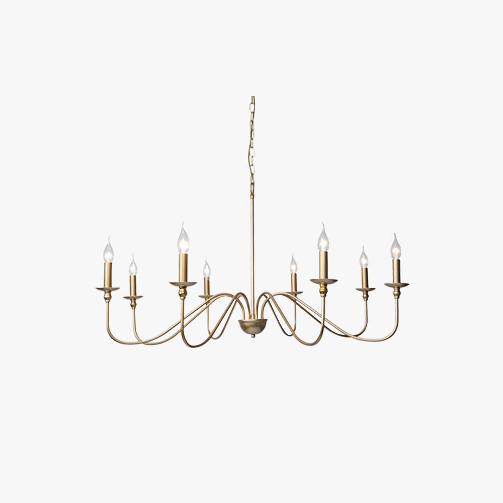 Alessio Vintage LED Kroonluchter Zwart Goud Metaal Slaapkamer Woonkamer