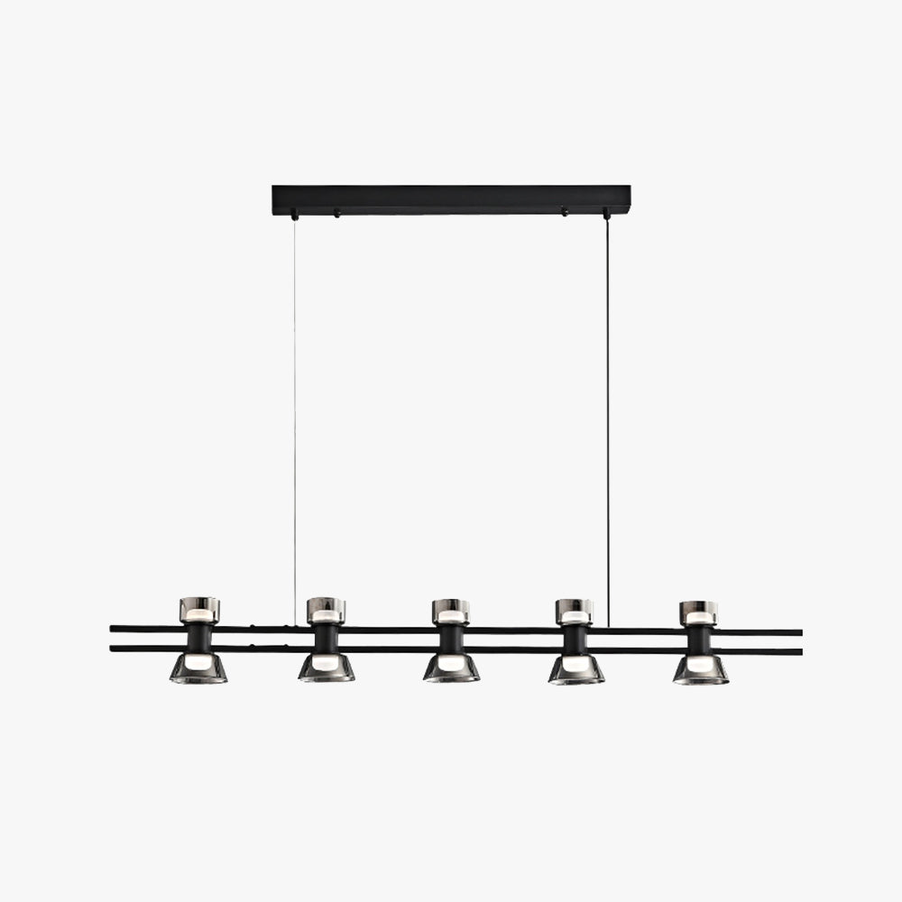 Evette Moderne Design Lineaire Hanglamp Metalen/Glas Zwart/Goud Eetkamer