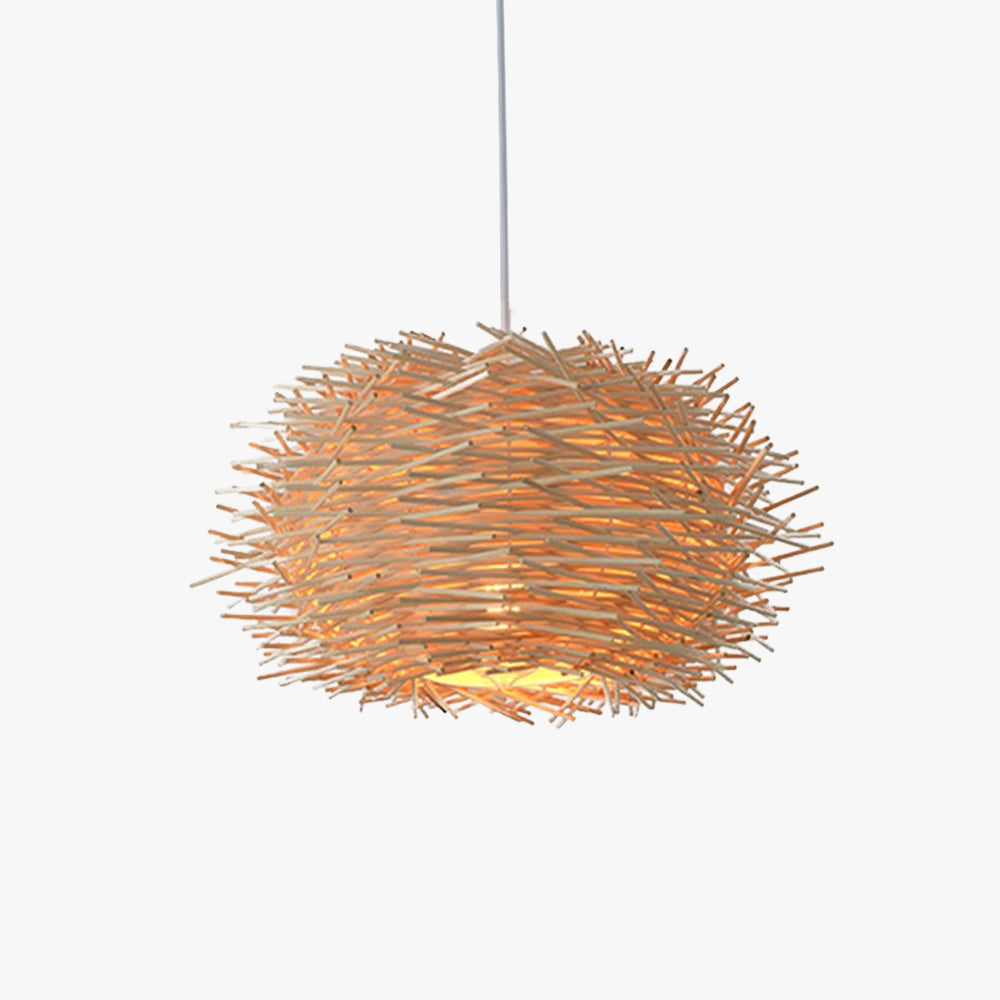 Ozawa Houten Vogelnest Rotan Hanglamp Bruin/Hout Woonkamer/Slaapkamer