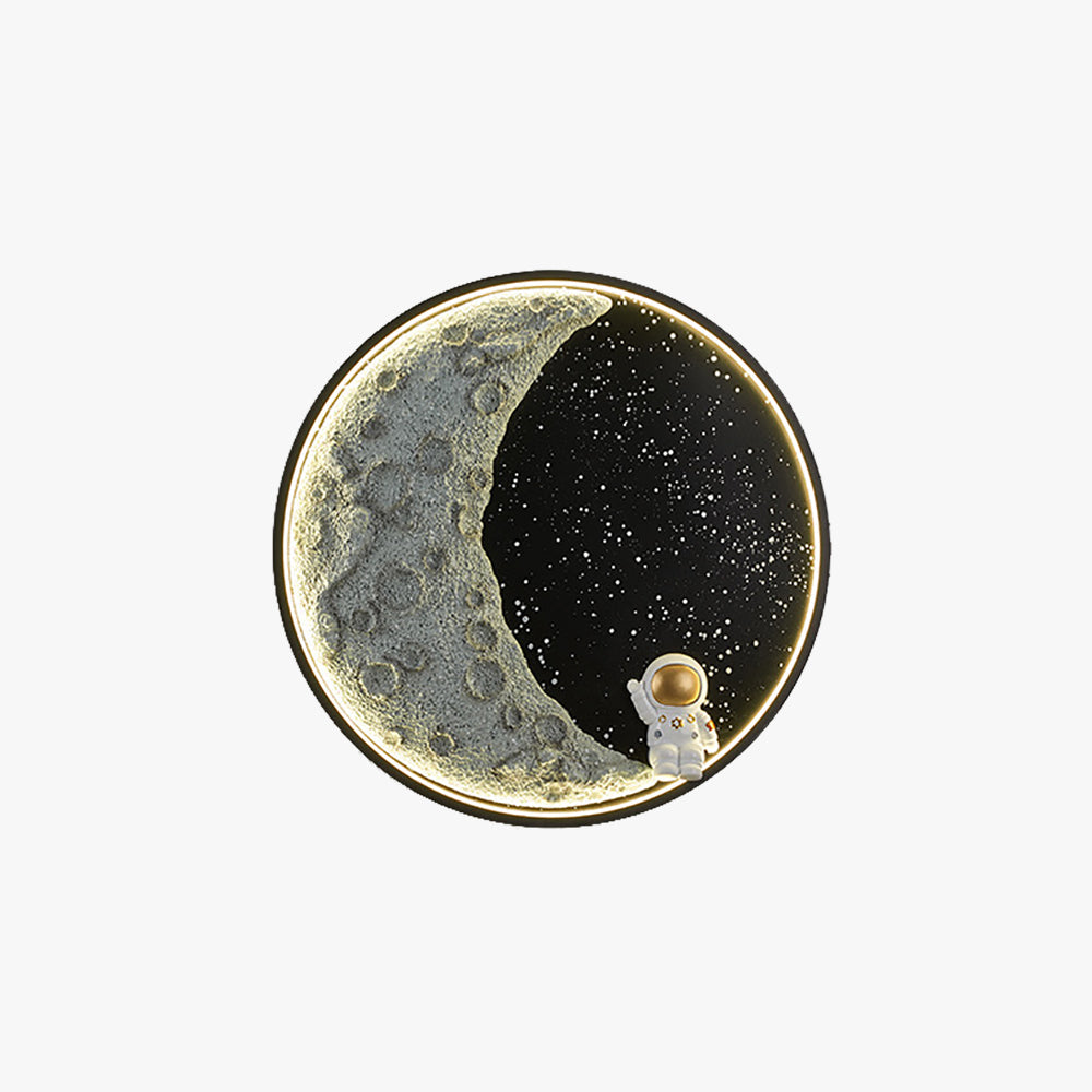 Elif Moderne Astronaut Maan Wandlamp, Metaal, Kinderkamer