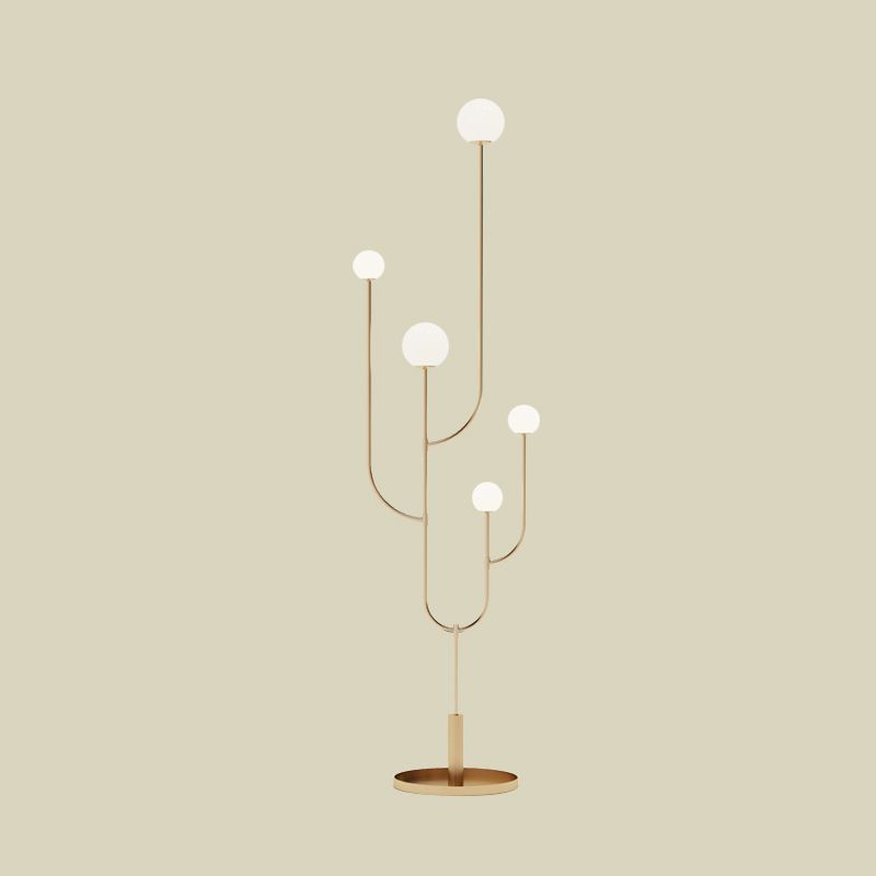 Valentina Moderne Design LED Unieke Cactus Vloerlamp Metaal Glas Wit Slaapkamer/Woonkamer