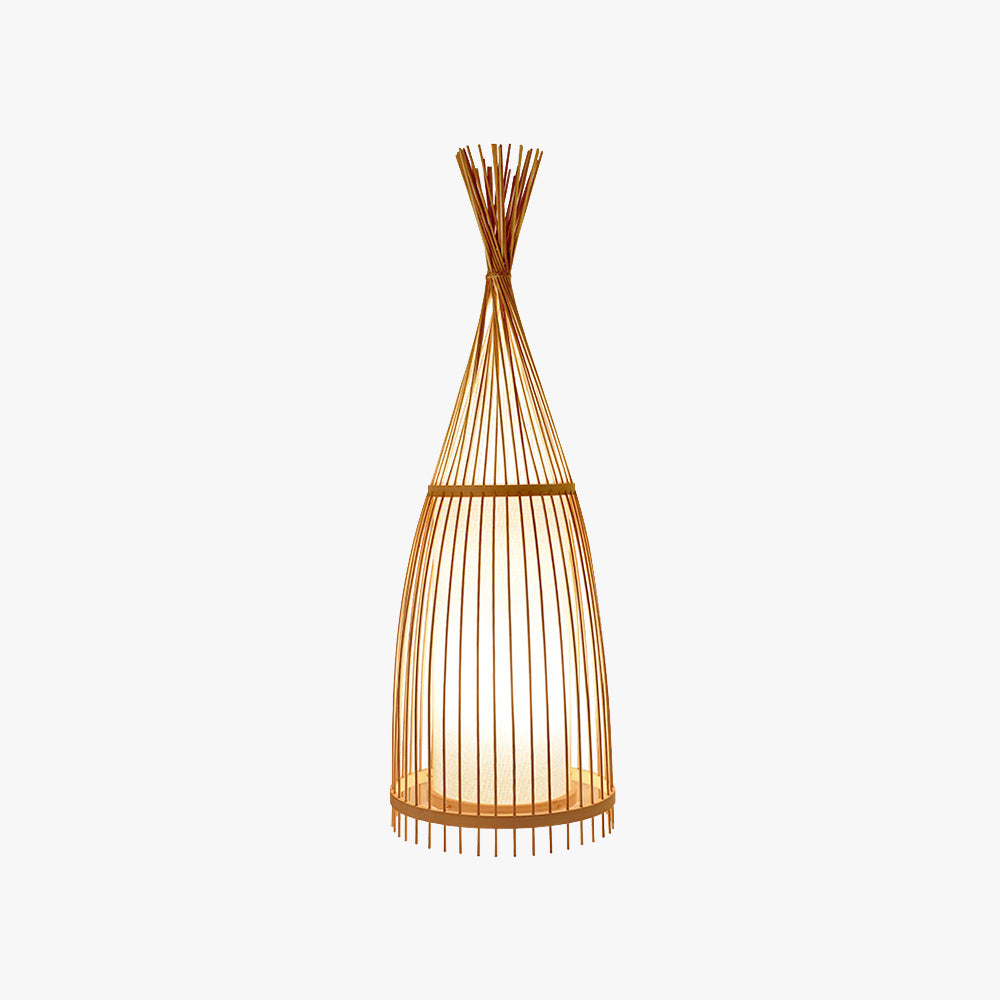 Ozawa Rustieke Design Staande Vloerlamp Rotan/Stof Slaapkamer/Woonkamer/Eetkamer