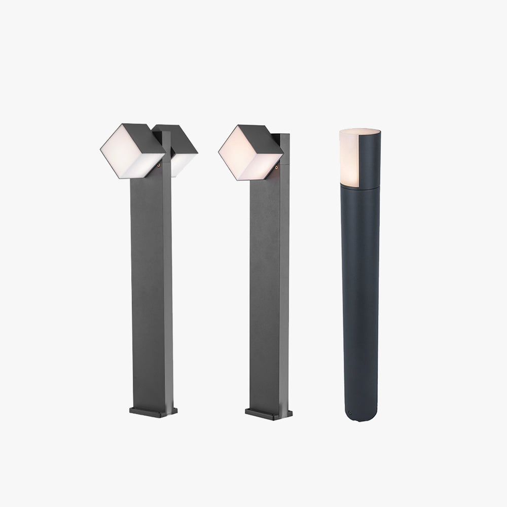Pena Moderne LED Kubus Buitenlamp Zonne Metaal Zwart Tuin/Stoeprand/Balkon
