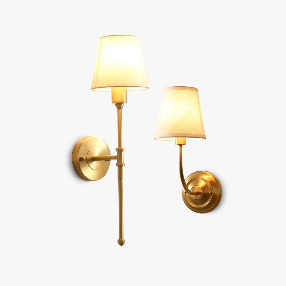 Alessio Vintage Rustic Lantern Metal/Fabric LED Wall Lamp, Gold