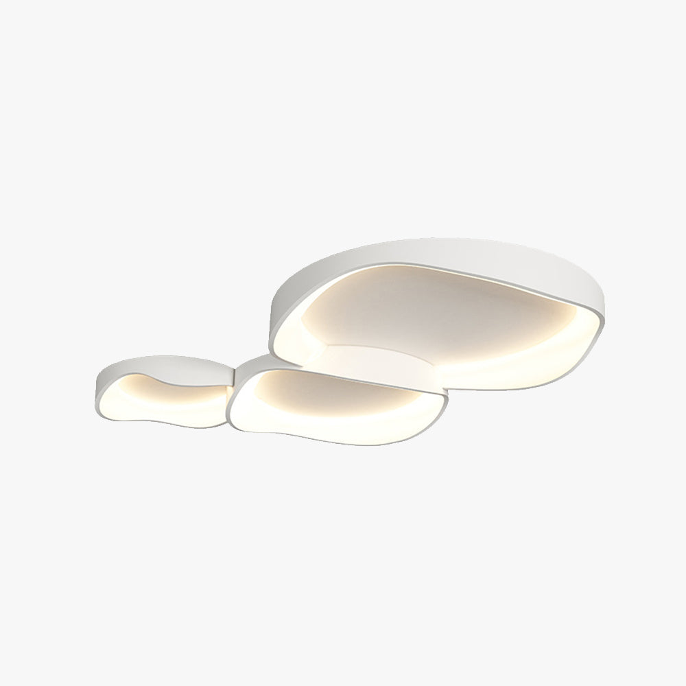Arisha Modern Wave Flush Mount Ceiling Light, Living Room, White