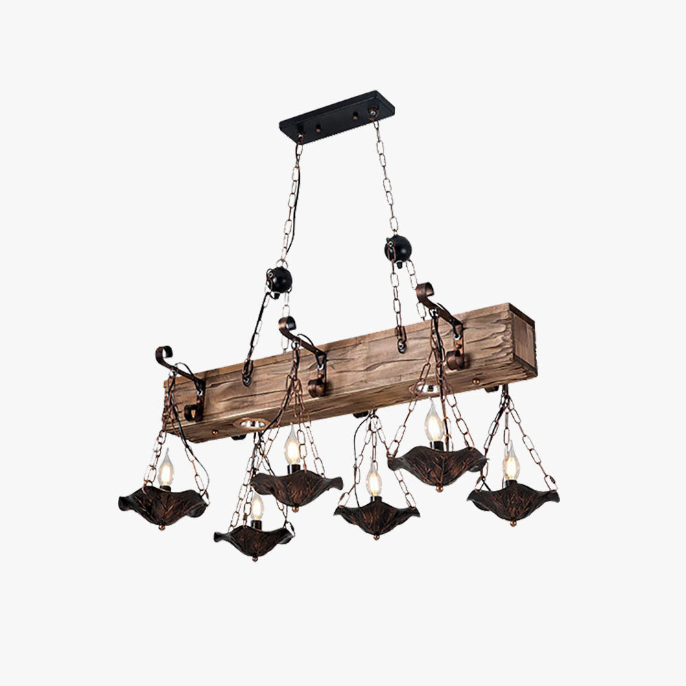 Austin Industrial Metal/Wood Pendant Light, Bronze