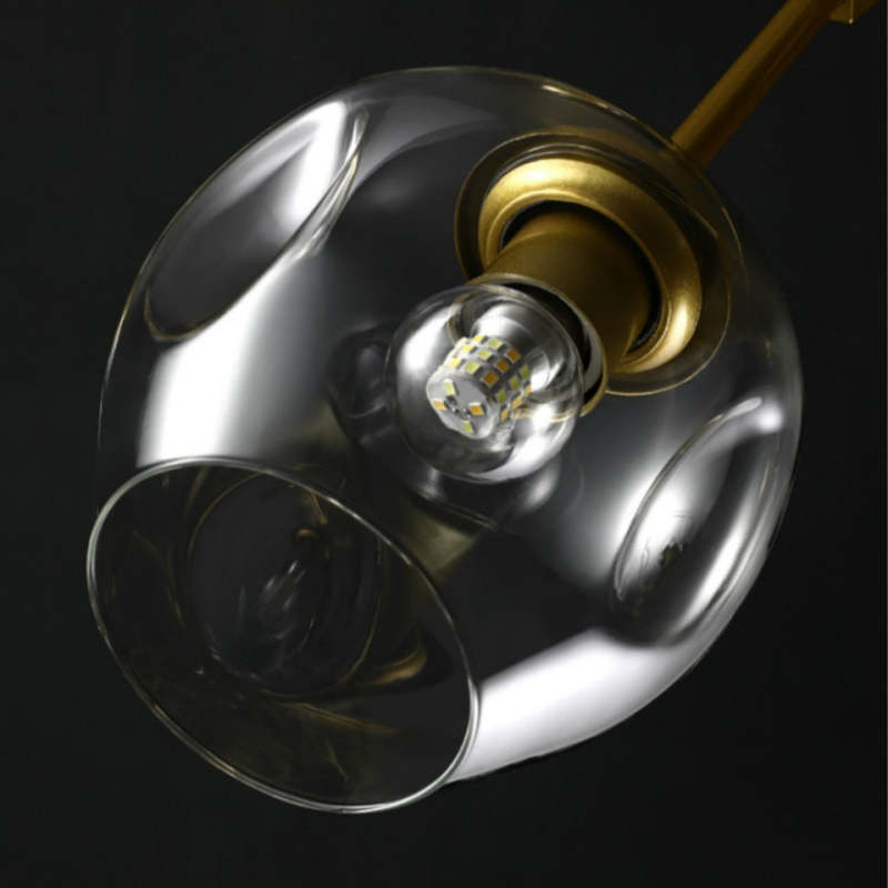 Valentina Moderne Bubbel LED Hanglamp Metaal/Glas Zwart/Goud Woonkamer/Slaapkamer