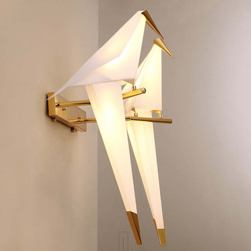 Clifford Art-Deco Vogel LED Wandlamp Wit Metaal/Acryl Slaapkamer